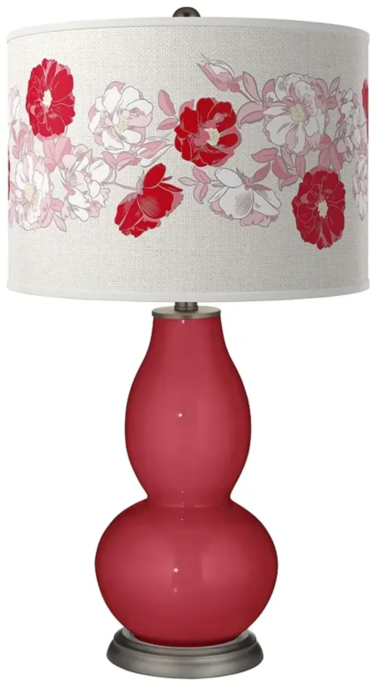 Color Plus Double Gourd 29 1/2" Rose Bouquet Samba Red Table Lamp