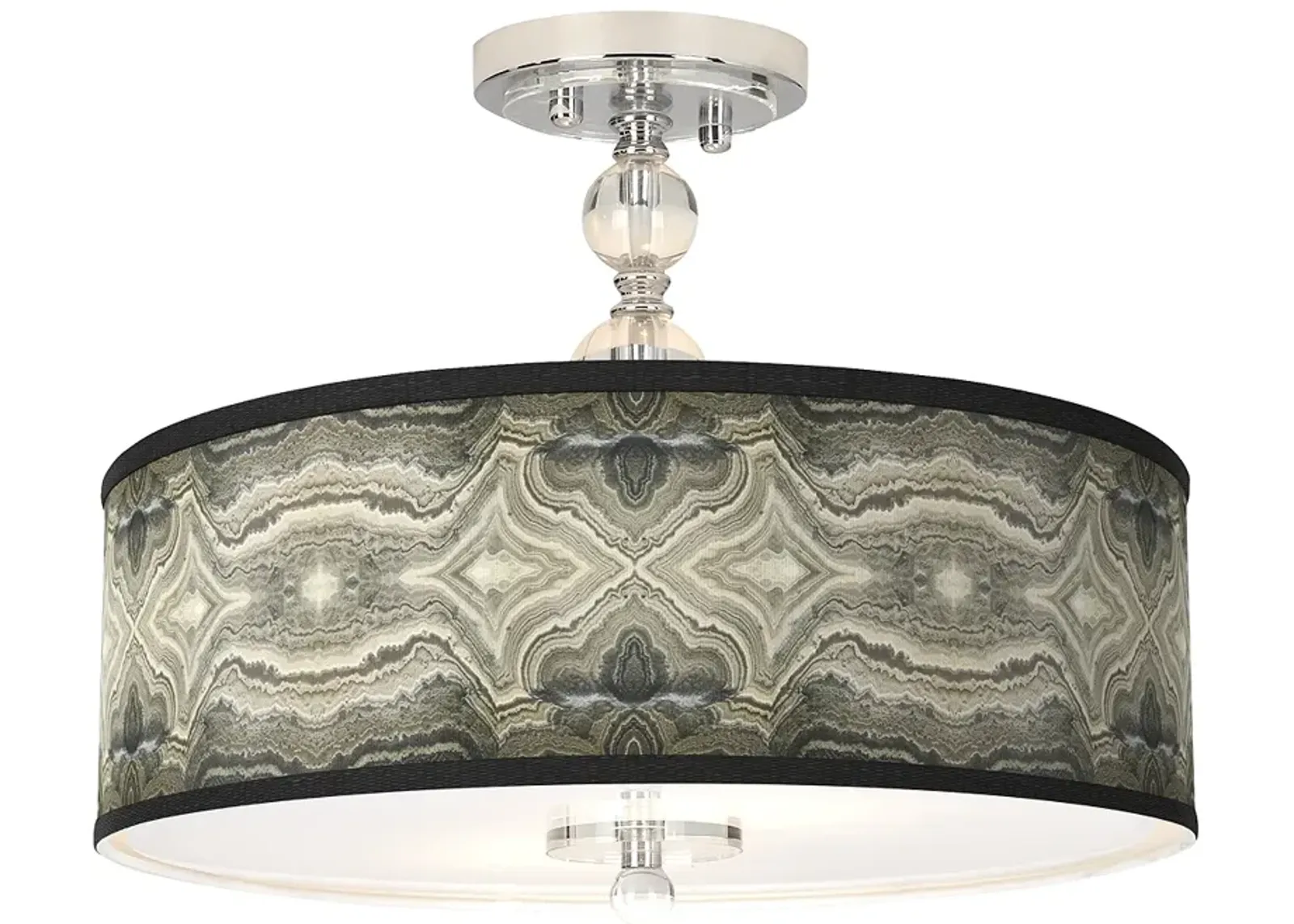 Sprouting Marble Giclee 16" Wide Semi-Flush Ceiling Light