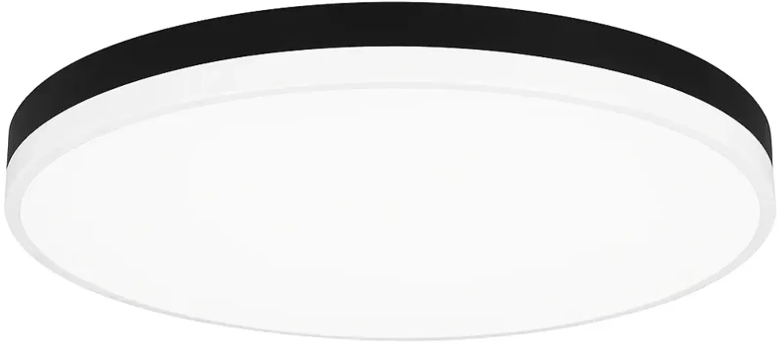 Weldin 20-Inch Integrated LED Matte Black White Flush Mount Light