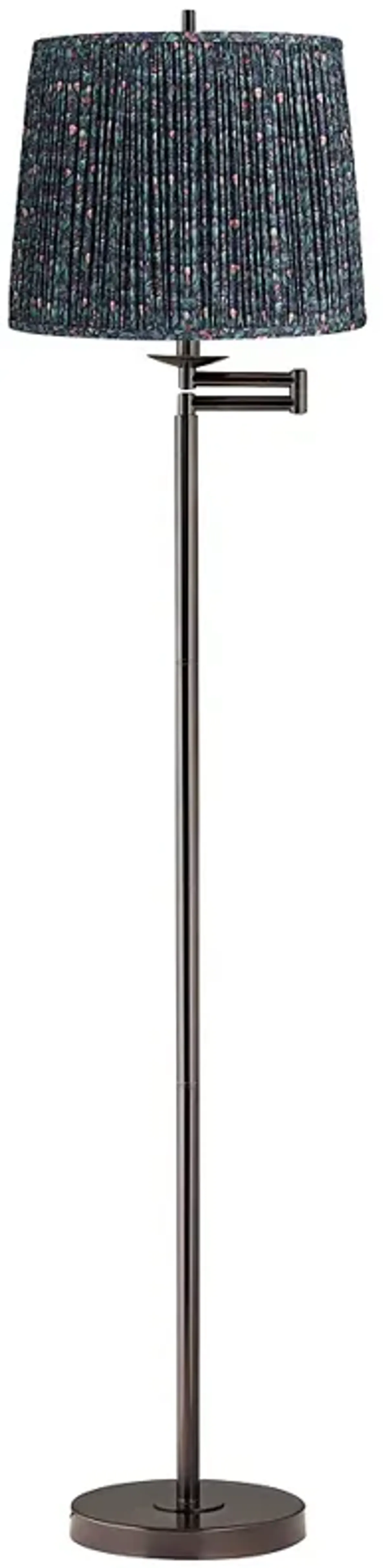 Gabrielle 60 1/2"H Bronze Swing Arm Floor Lamp with Sally Green Shade