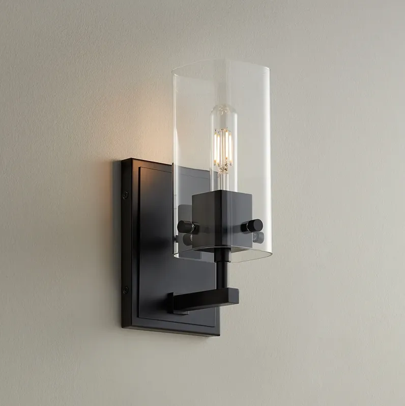 Possini Euro Metis 10 1/2" High Black Wall Sconce