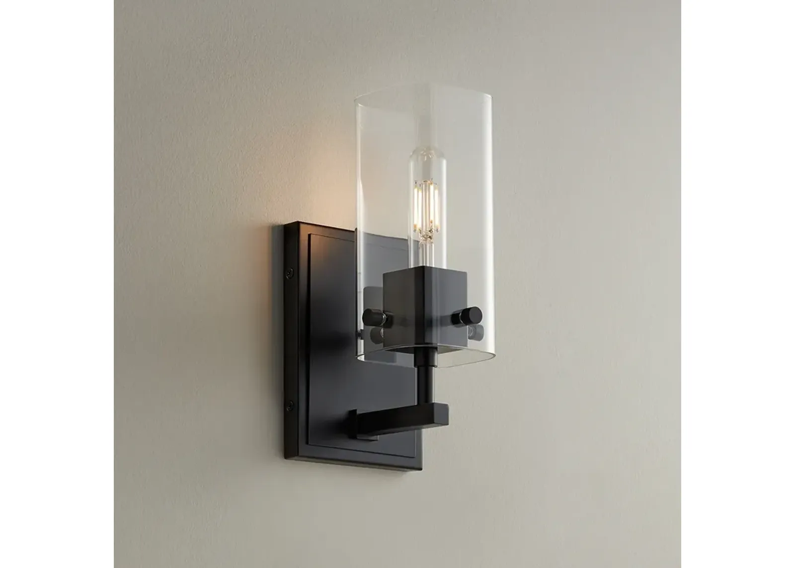 Possini Euro Metis 10 1/2" High Black Wall Sconce