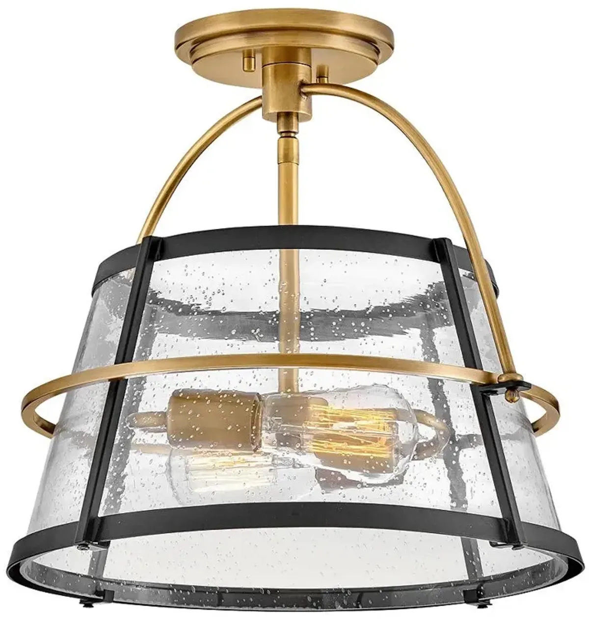 Hinkley Tournon 15" Wide Heritage Brass and Black Ceiling Light