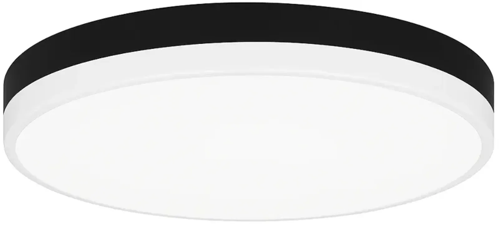 Weldin 15-Inch Integrated LED Matte Black White Flush Mount Light