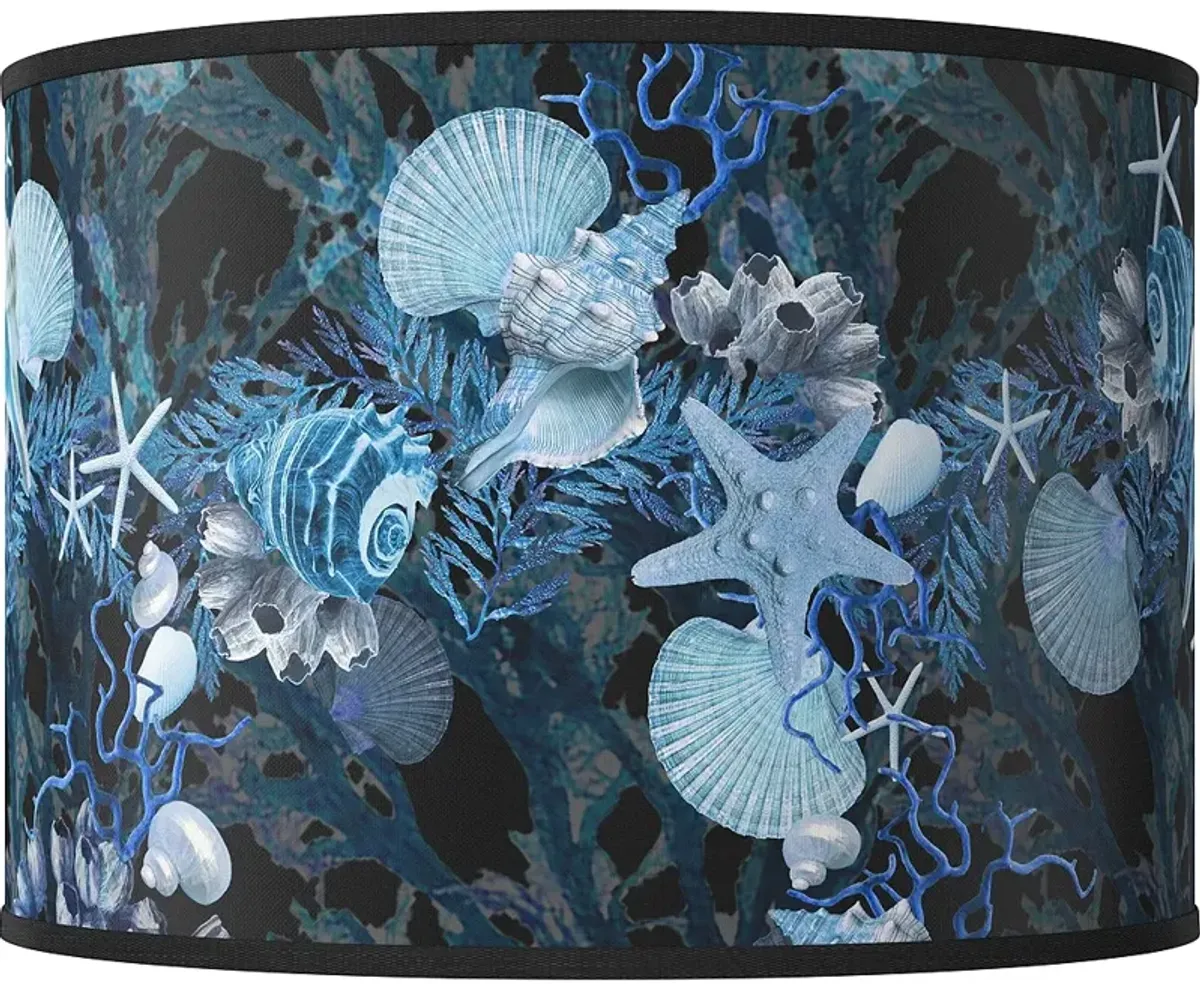 Blue Seas White Giclee Drum Lamp Shade 15.5x15.5x11 (Spider)