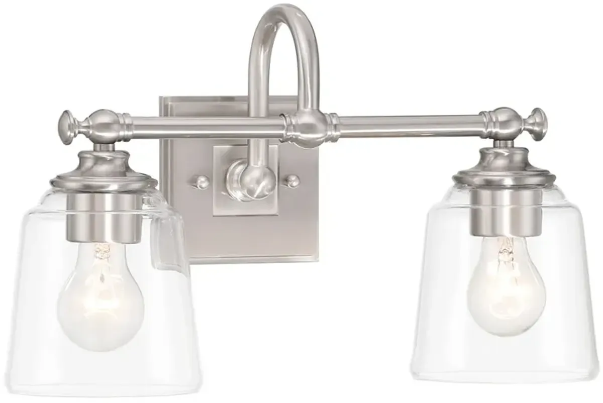 Minka Lavery Antonia 2-Light 17.38-in Brushed Nickel Vanity Light