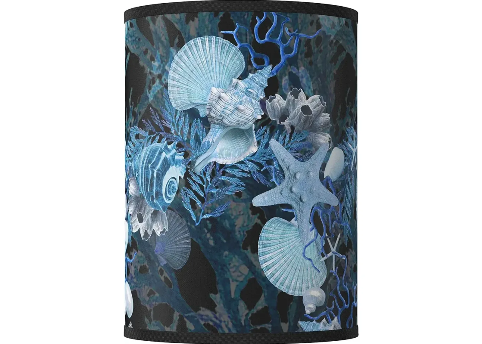 Blue Seas White Giclee Round Cylinder Lamp Shade 8x8x11 (Spider)