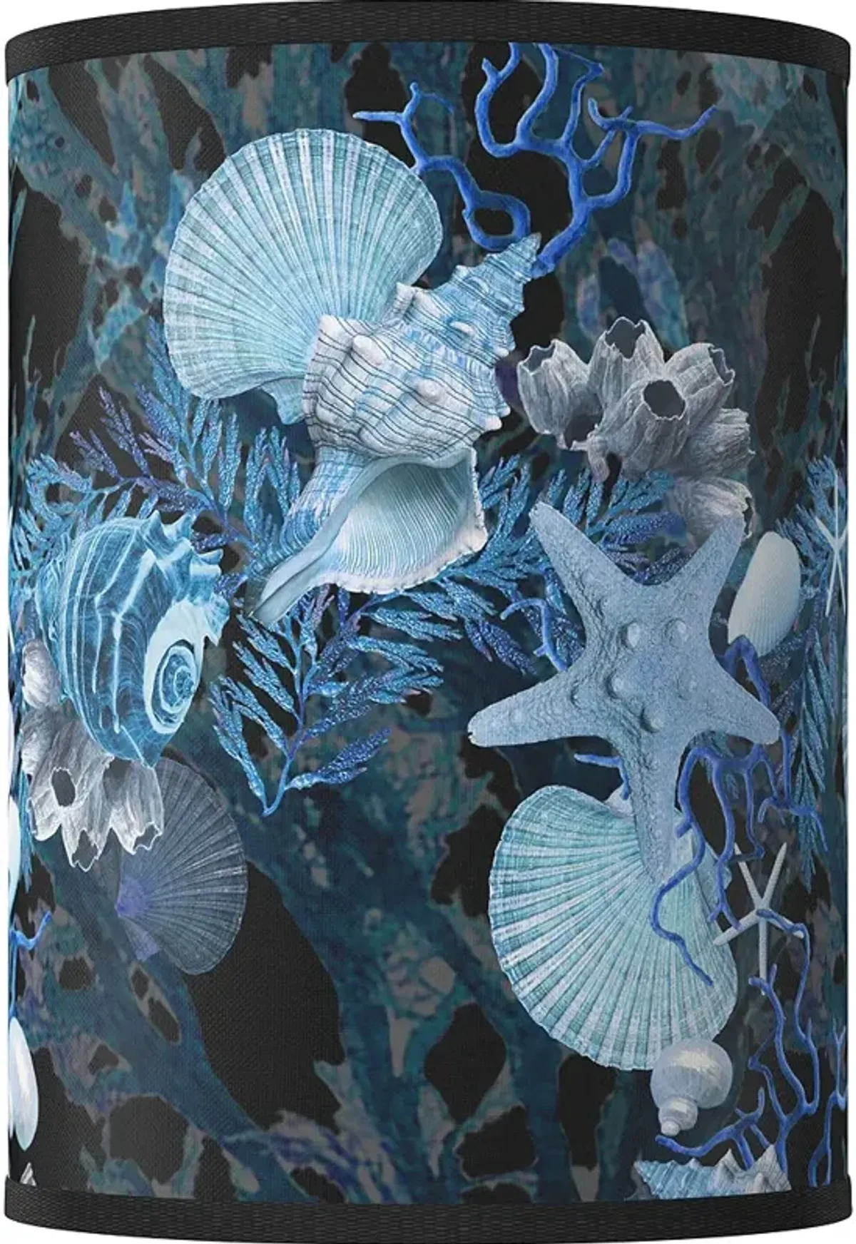 Giclee Glow Blue Seas Pattern Drum Cylinder Lamp Shade 8x8x11 (Spider)