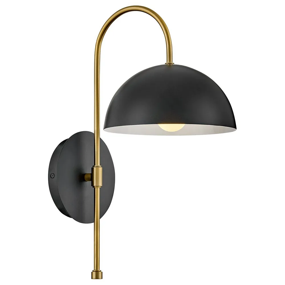 Hinkley Lark Lou 17" High Black and Brass Wall Sconce