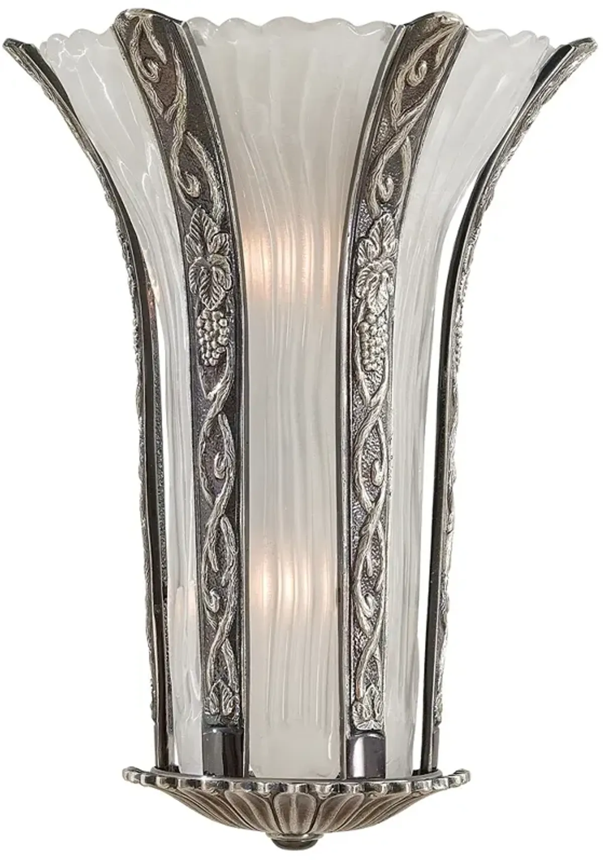 Metropolitan 2-Light 12.5-in Platinum Finish Wall Sconce with Glass Shades