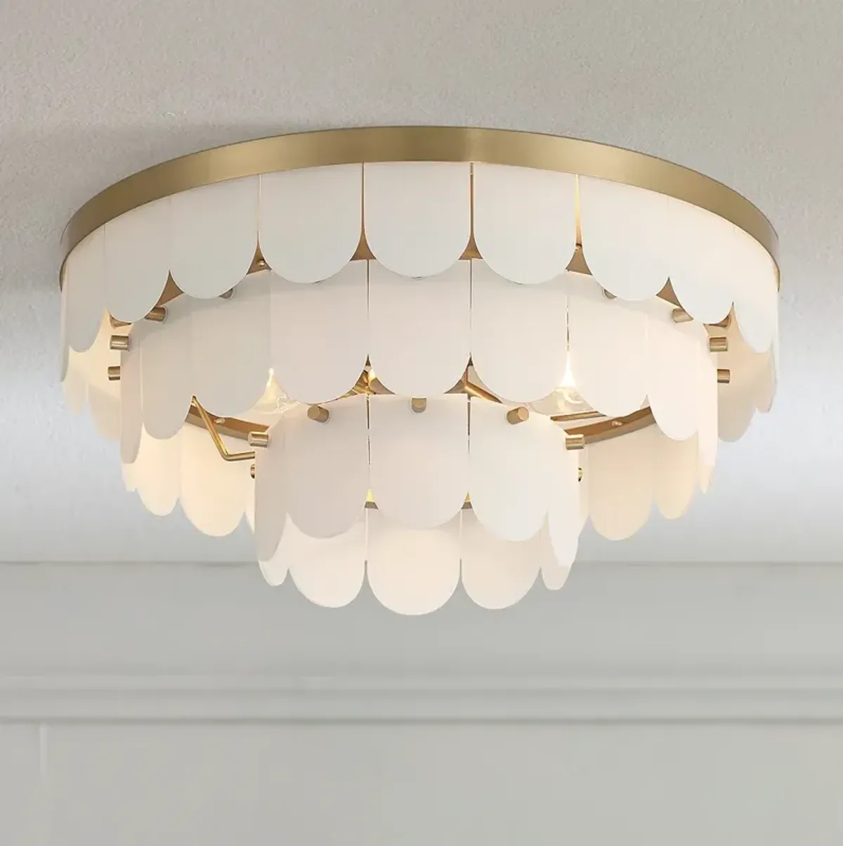 Possini Euro Haumea 16 1/4" Wide Warm Gold Ceiling Light