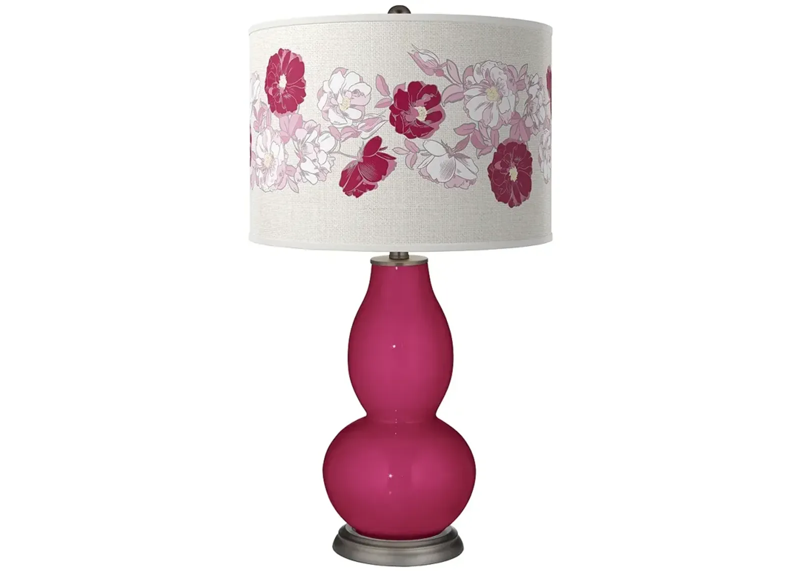 Color Plus Double Gourd 29 1/2" Rose Bouquet Vivacious Pink Table Lamp