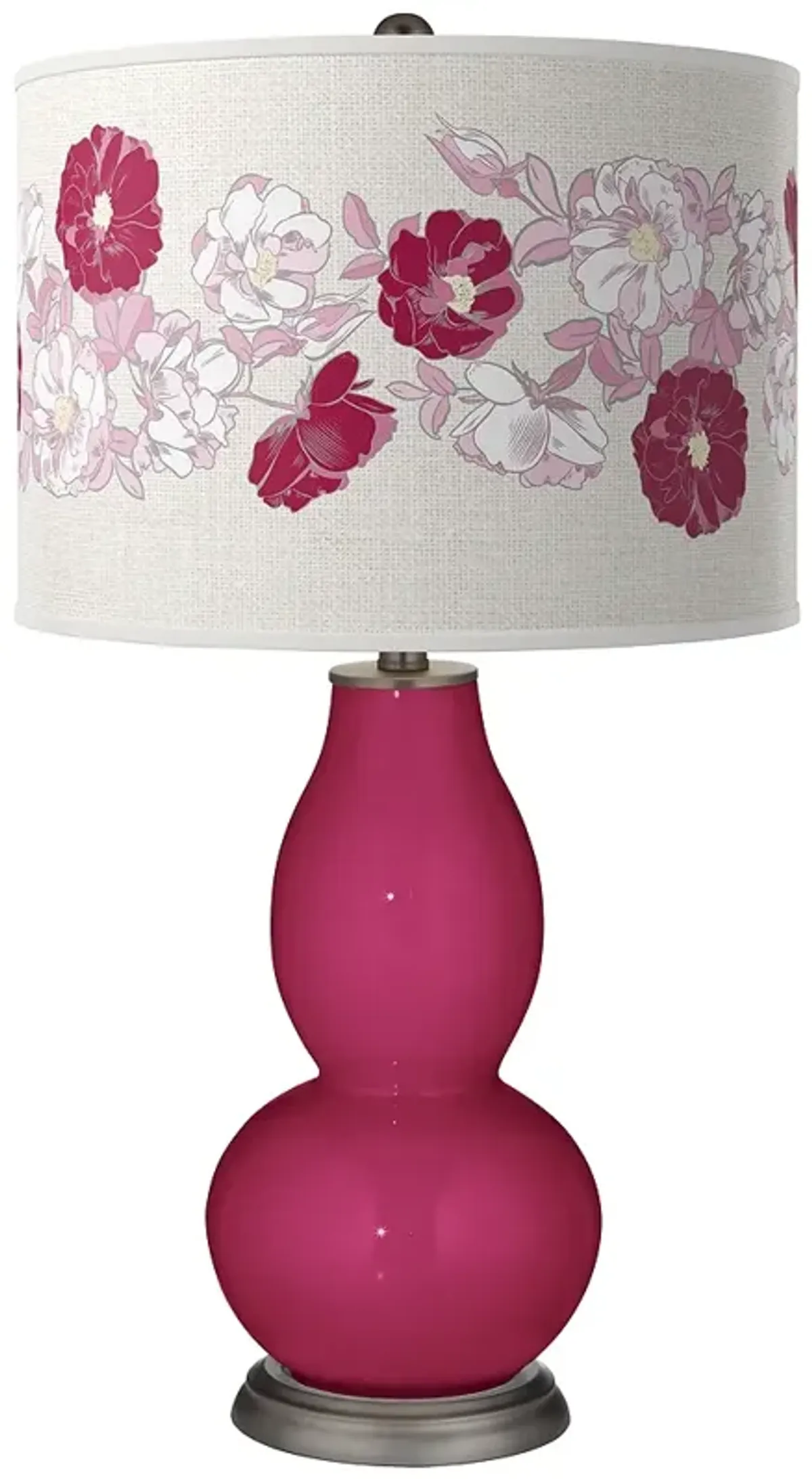 Color Plus Double Gourd 29 1/2" Rose Bouquet Vivacious Pink Table Lamp