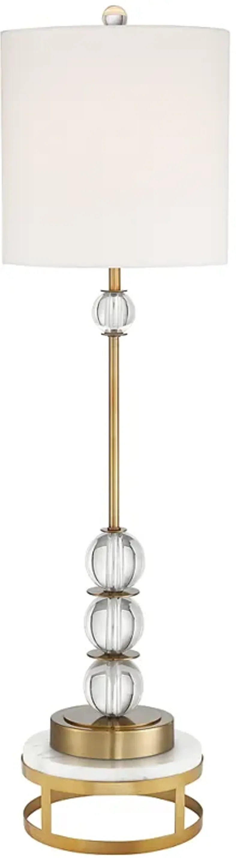 Vienna Full Spectrum 36 1/4" Crystal and Brass Buffet Lamp with Riser