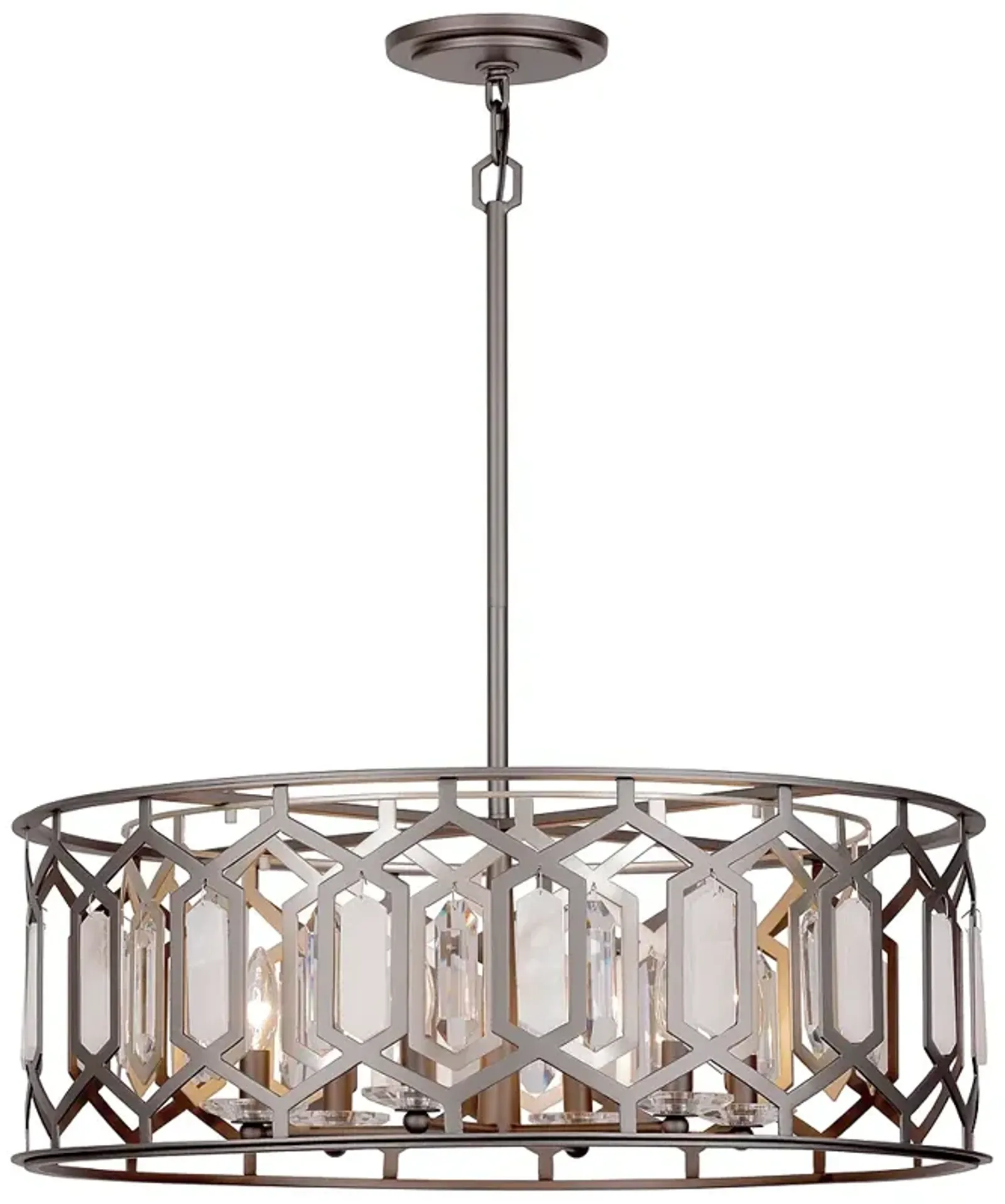 Minka-Lavery Hexly 6-Light Bronze and Sultry Silver Pendant