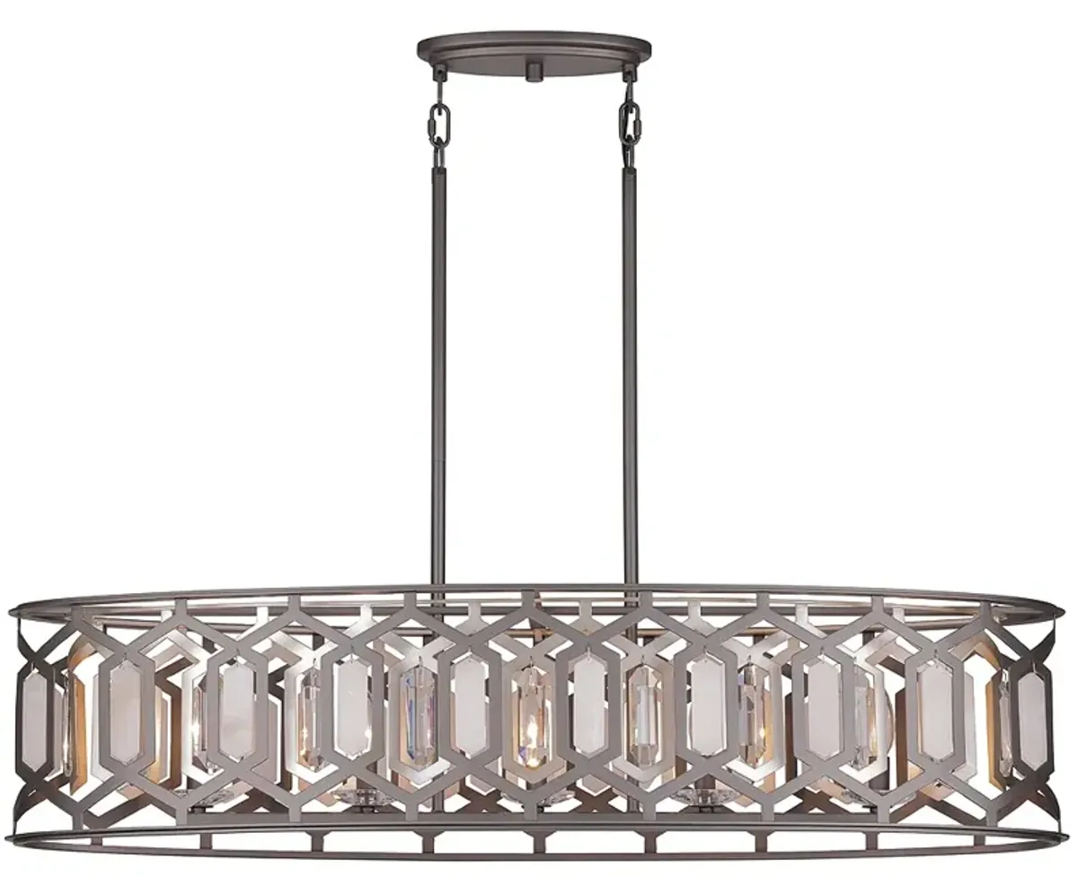 Minka-Lavery Hexly 5-Light Bronze and Sultry Silver Island Chandelier