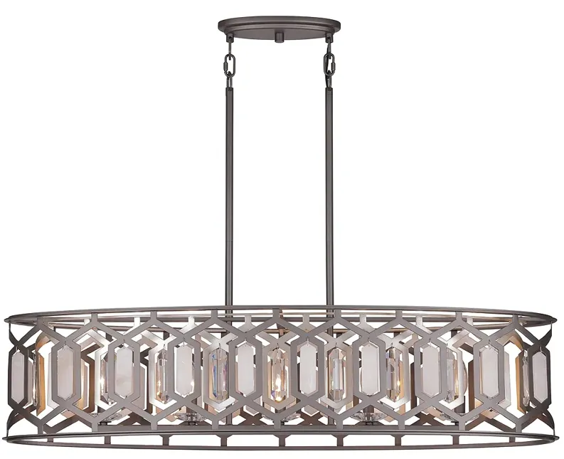 Minka-Lavery Hexly 5-Light Bronze and Sultry Silver Island Chandelier