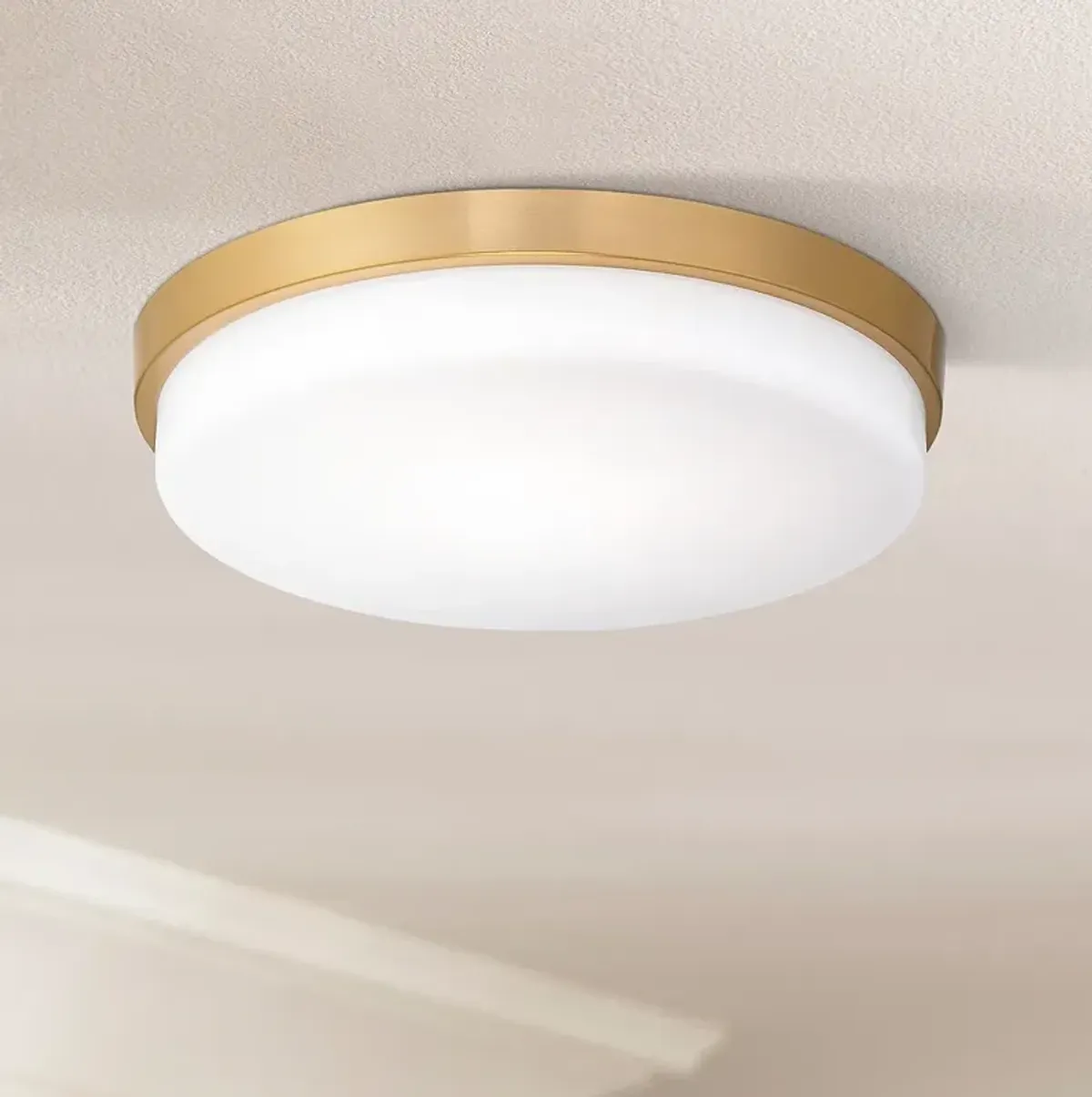 Possini Euro Winfrey 11" Wide Gold and White LED Ceiling Light