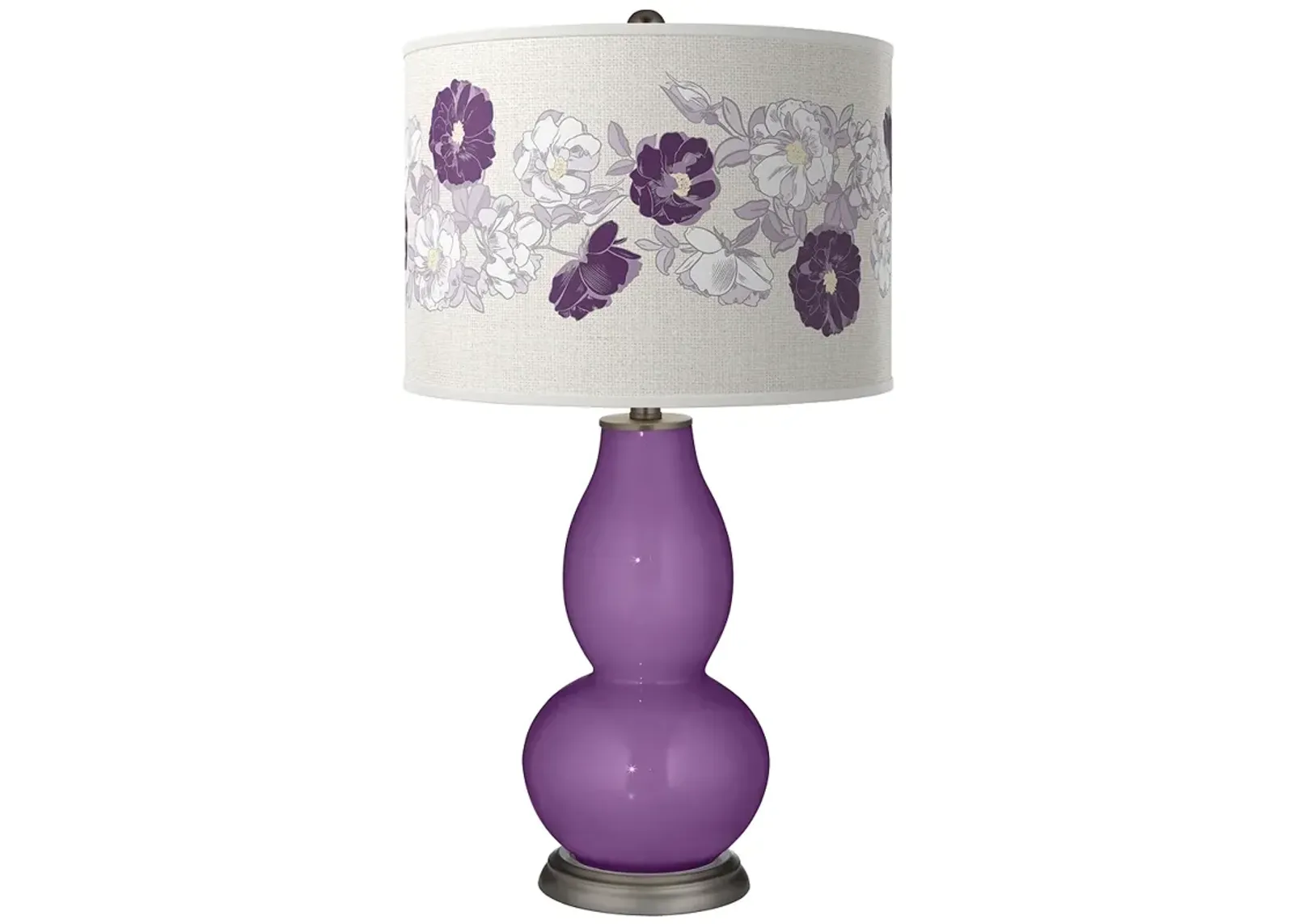 Color Plus Double Gourd 29 1/2" Rose Bouquet Passionate Purple Lamp