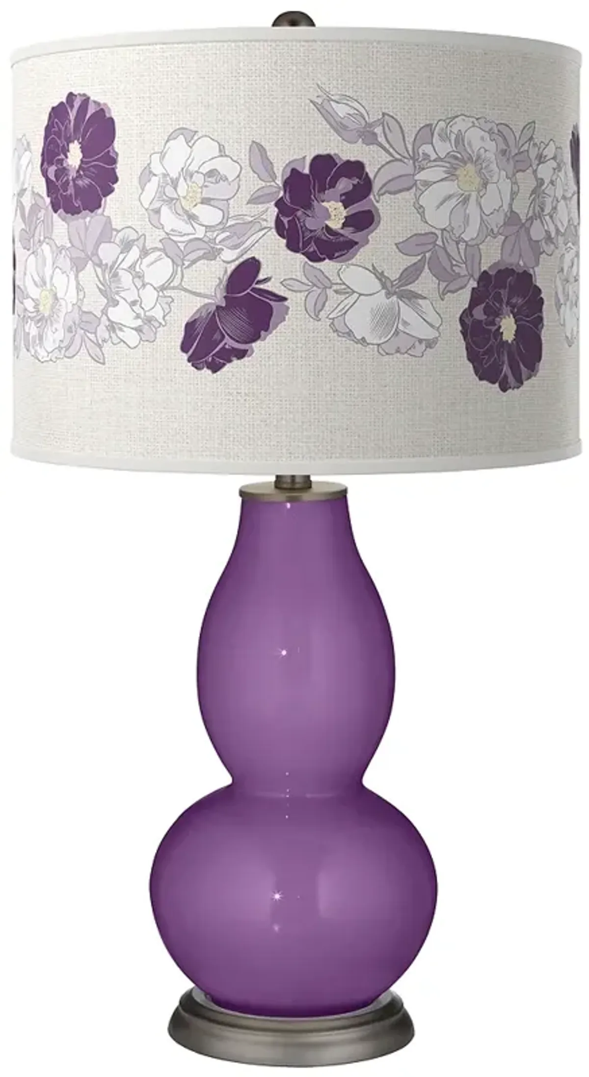 Color Plus Double Gourd 29 1/2" Rose Bouquet Passionate Purple Lamp