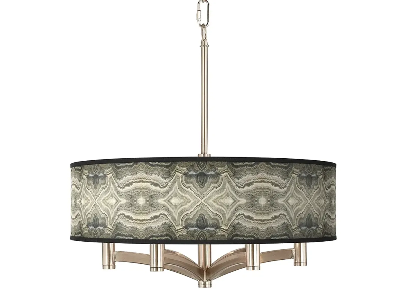 Sprouting Marble Ava 6-Light Nickel Pendant Chandelier