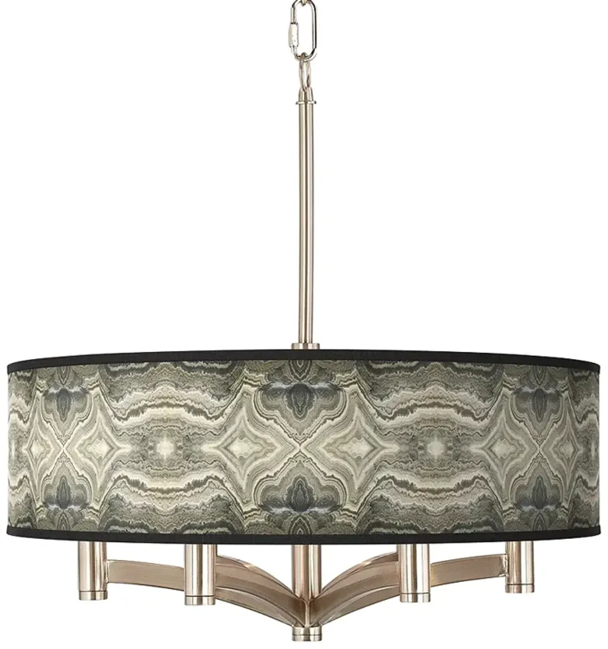 Sprouting Marble Ava 6-Light Nickel Pendant Chandelier