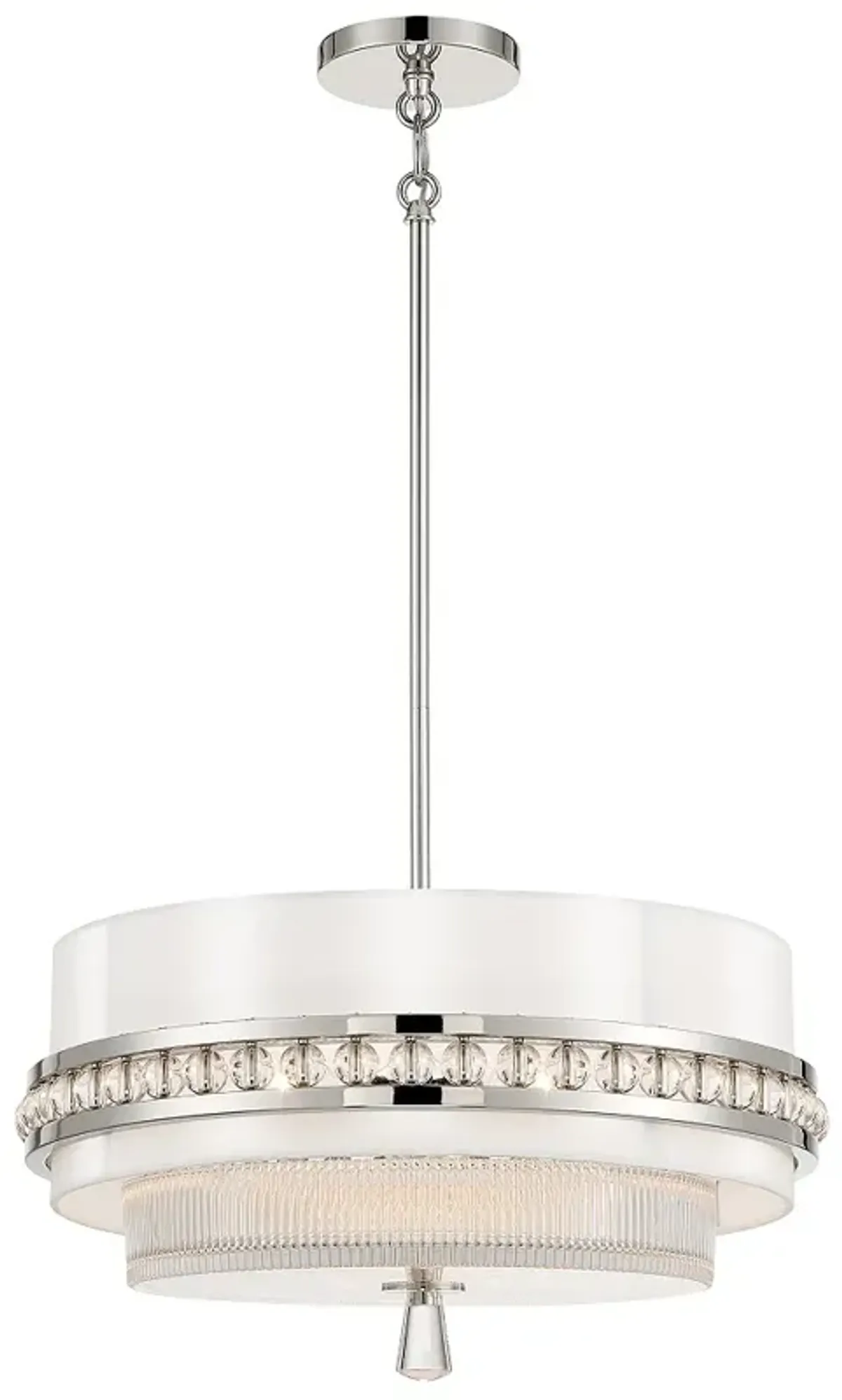 Metropolitan Sutton 3-Light 18.38-in Nickel Semi Flush Convert to Pendant