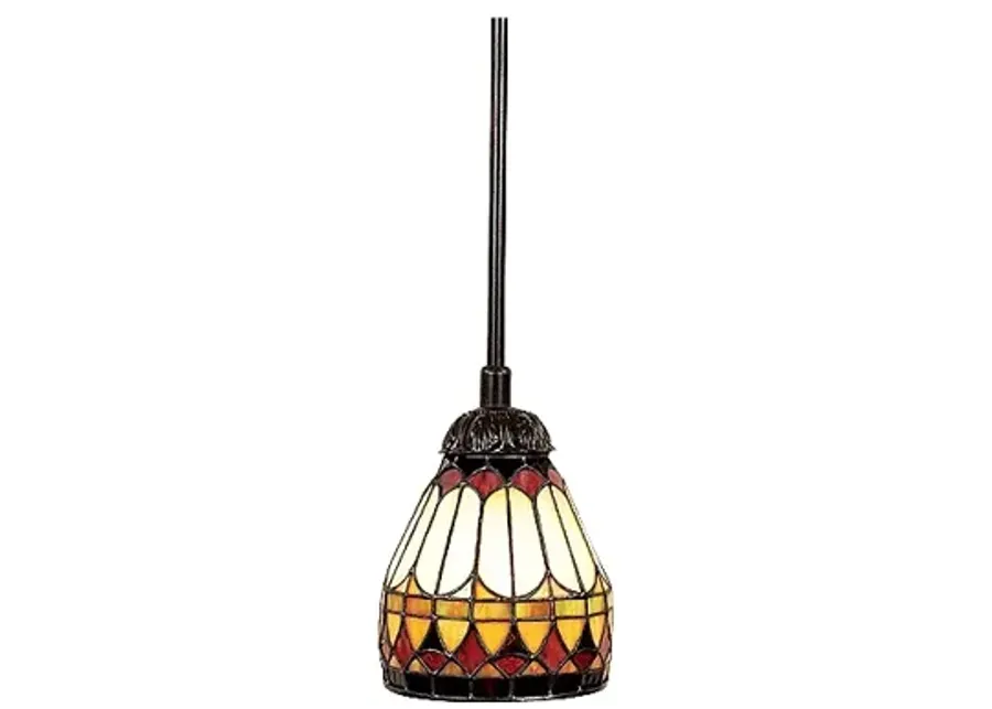 Quoizel Piccolo 6" Wide Tiffany-Style Glass Mini Pendant Chandelier