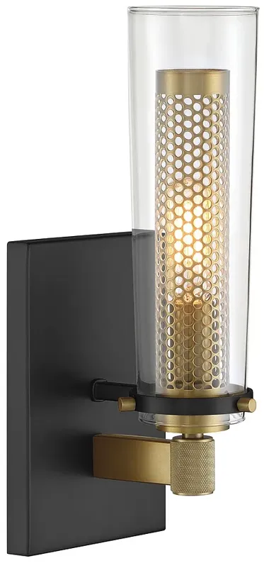 Minka-Lavery Emmerham 1-Light Black and Soft Brass Wall Sconce