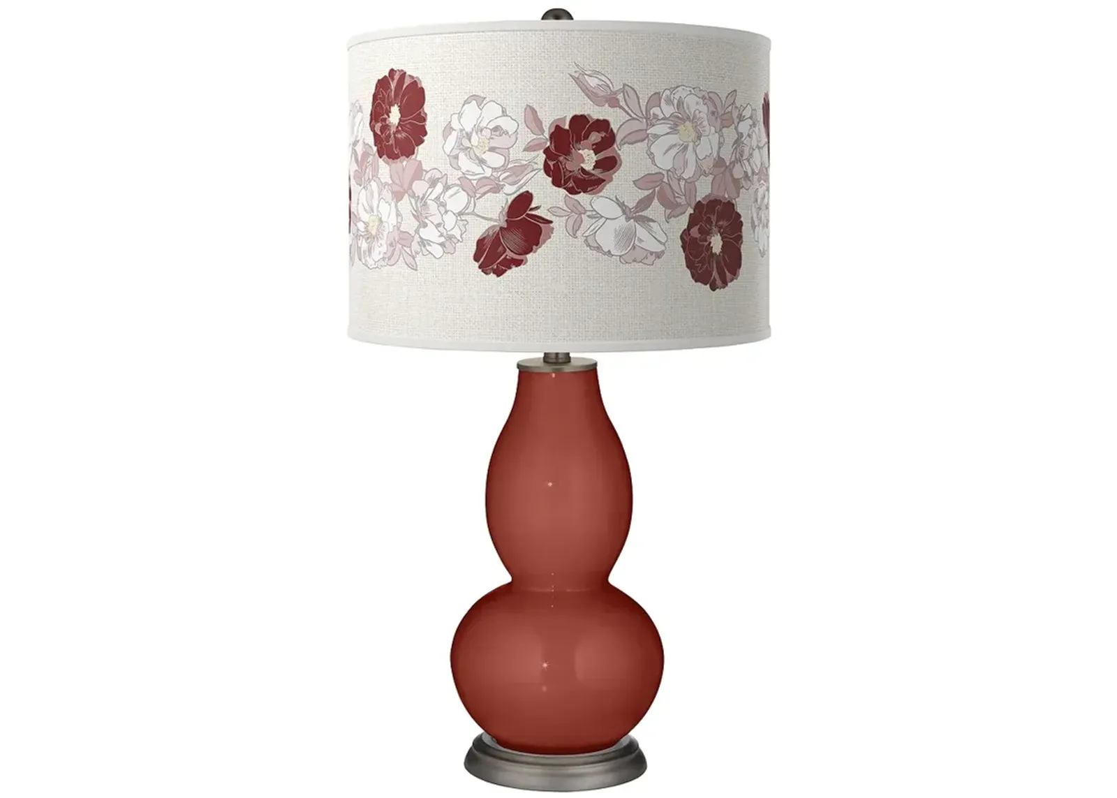 Color Plus Double Gourd 29 1/2" Rose Bouquet Madeira Red Table Lamp