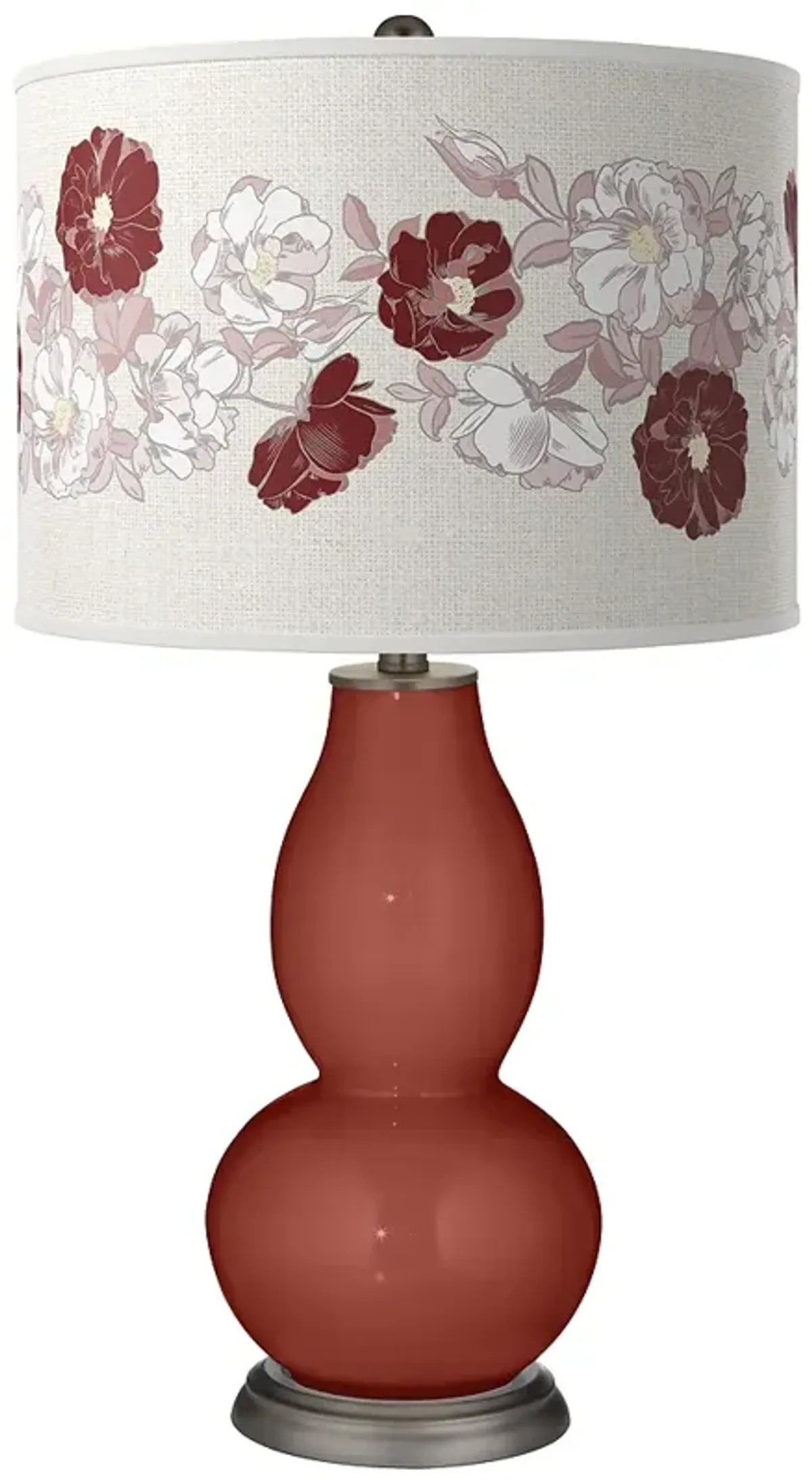 Color Plus Double Gourd 29 1/2" Rose Bouquet Madeira Red Table Lamp