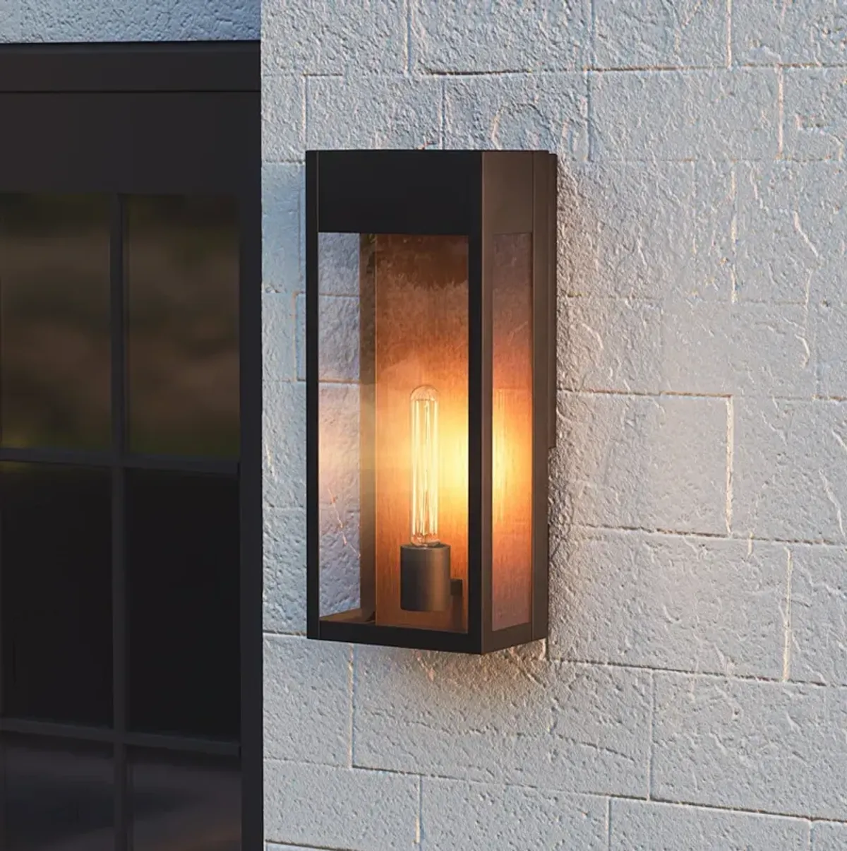 Quoizel Maren 18" High Matte Black Modern Outdoor Wall Light