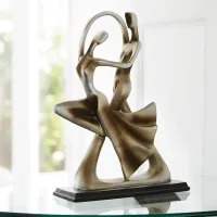 Dancing Couple 14 3/4" High Silver Finish Abstract Dance Sculpture
