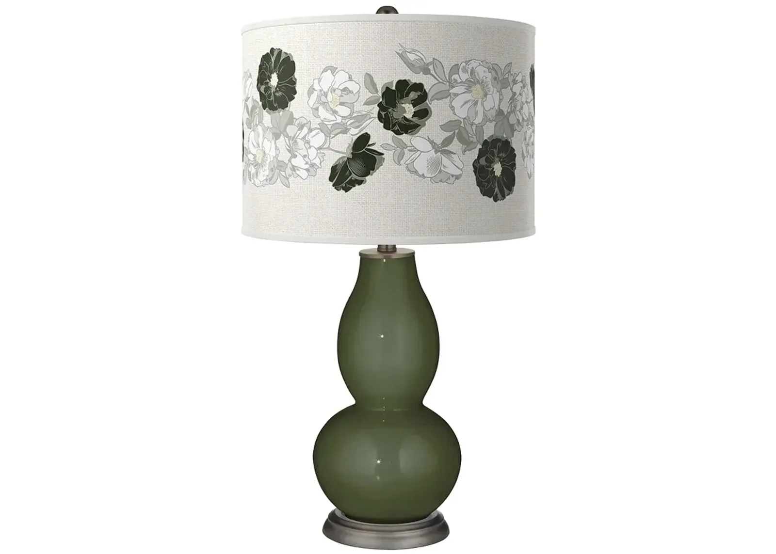 Secret Garden Rose Bouquet Double Gourd Table Lamp