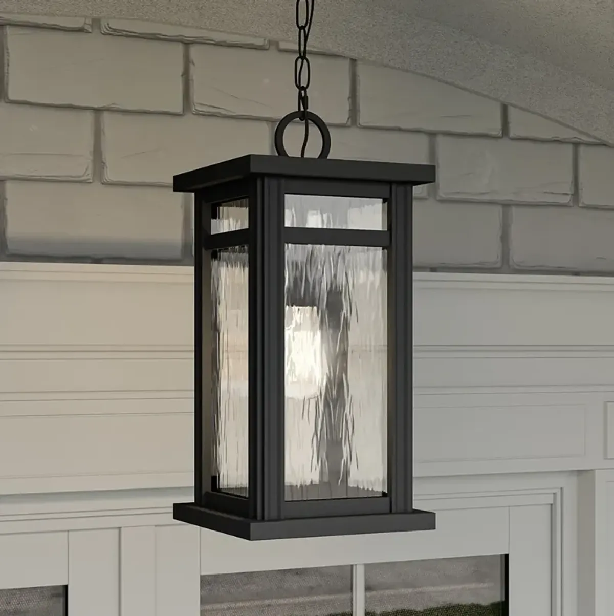 Quoizel Moira 17 1/2" High Earth Black Outdoor Hanging Light