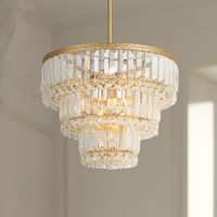 Magnificence 14 1/2"W Soft Gold Crystal LED Pendant Light