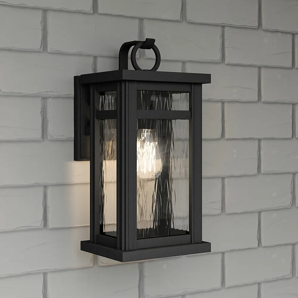 Quoizel Moira 15 3/4" High Earth Black Outdoor Wall Light