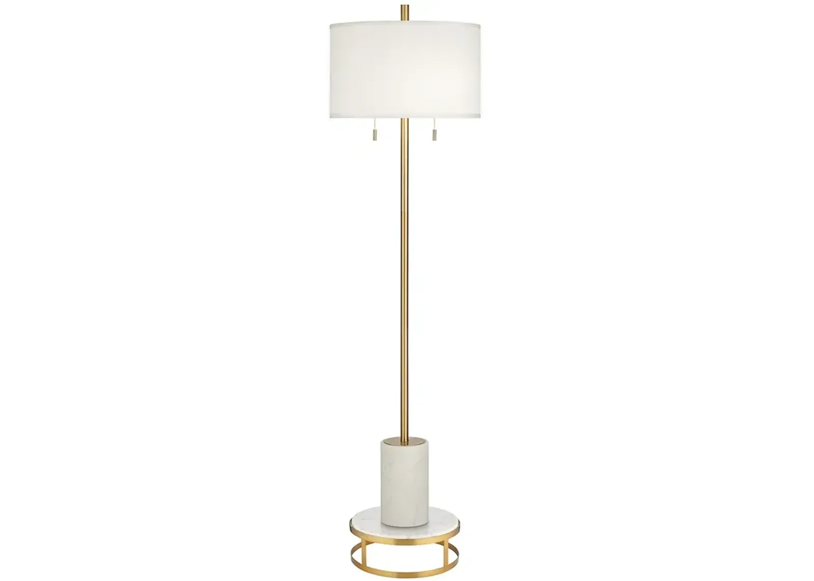 Possii Euro Milan 69 1/2" Marble and Gold Modern Floor Lamp with Riser