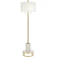 Possii Euro Milan 69 1/2" Marble and Gold Modern Floor Lamp with Riser