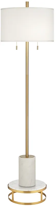 Possii Euro Milan 69 1/2" Marble and Gold Modern Floor Lamp with Riser