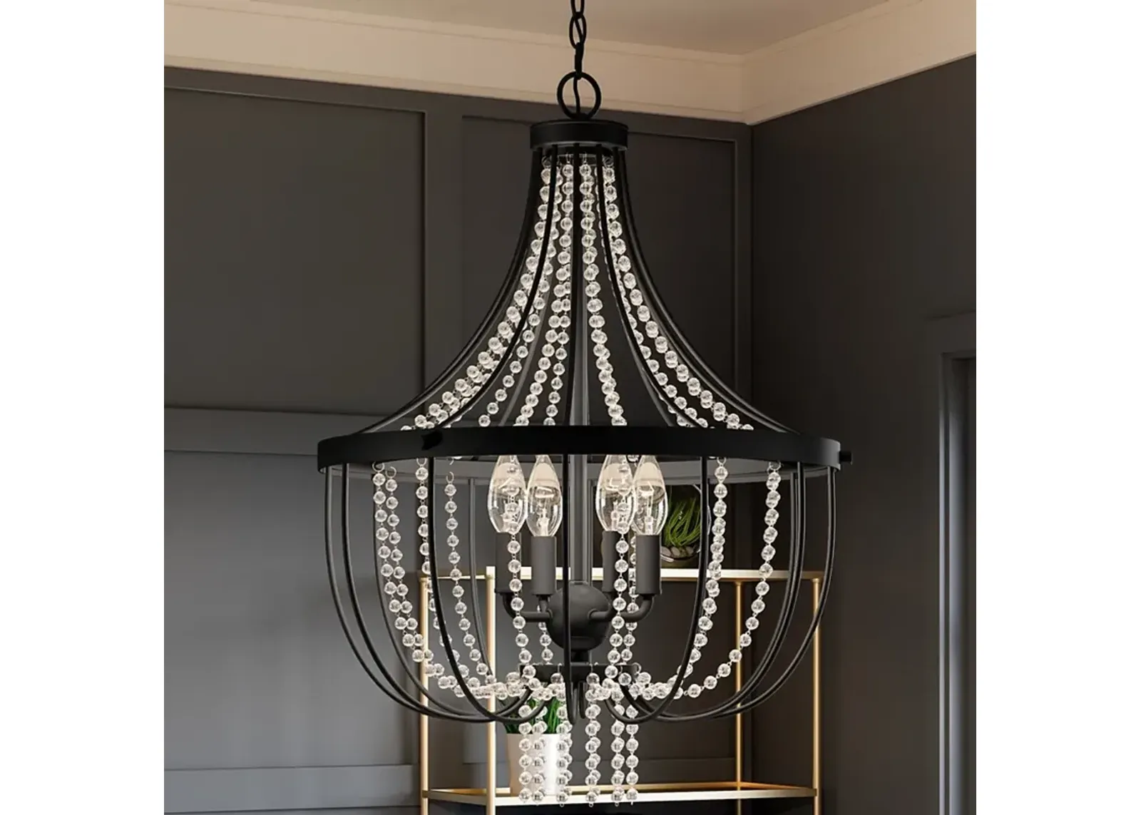 Adelaide 4-Light Matte Black Pendant