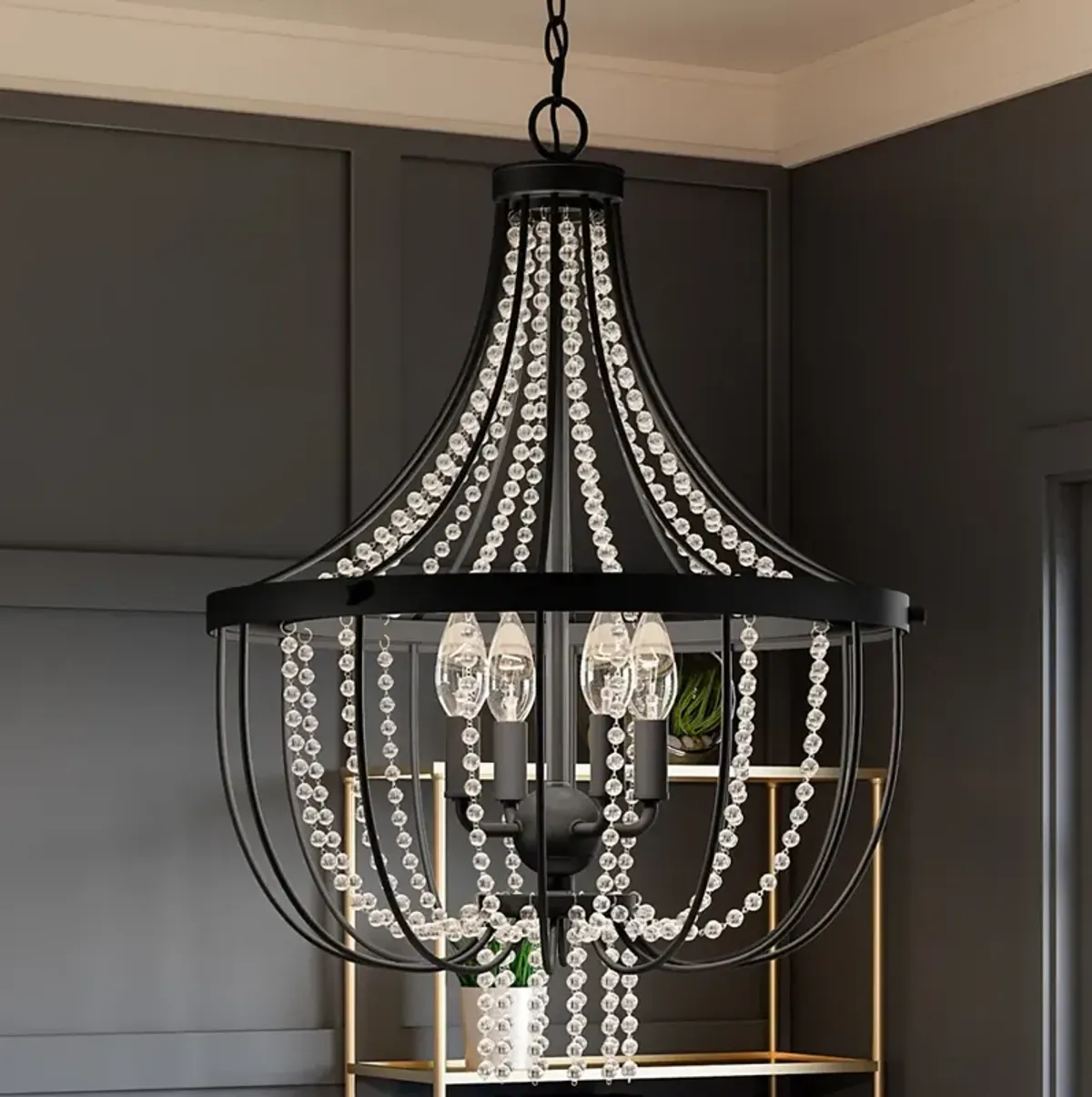 Quoizel Adelaide 20 1/4" Wide Matte Black 4-Light Pendant