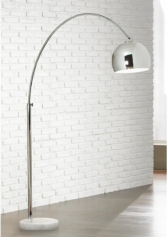 George Kovacs 82" Polished Chrome Modern Arc Floor Lamp