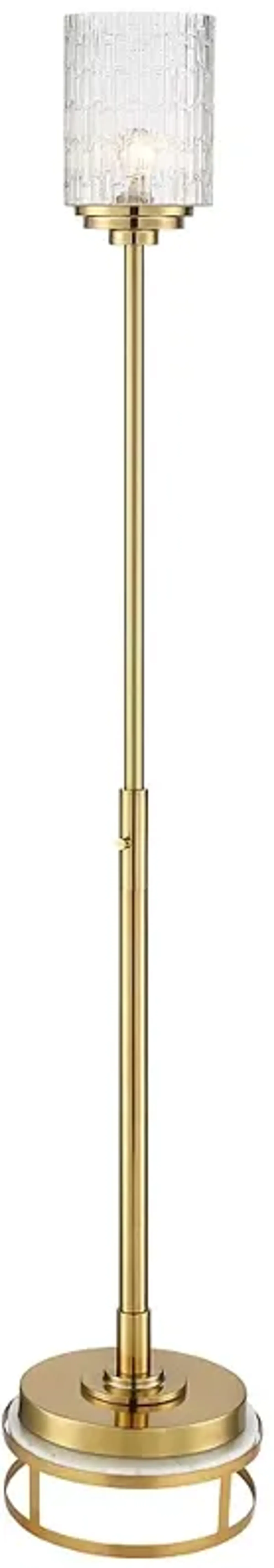 Possini Euro Kinsey 78" Modern Brass Torchiere Floor Lamp with Riser