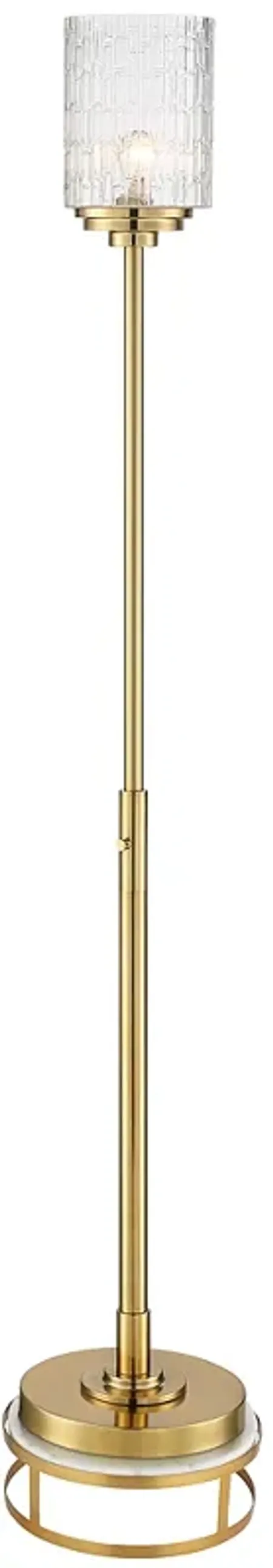 Possini Euro Kinsey 78" Modern Brass Torchiere Floor Lamp with Riser