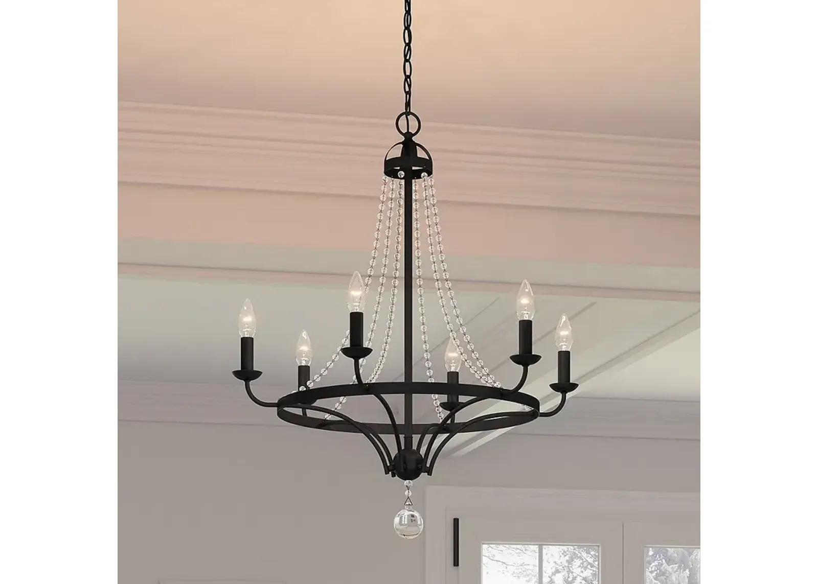 Quoizel Adelaide 26" Wide Matte Black 6-Light Chandelier