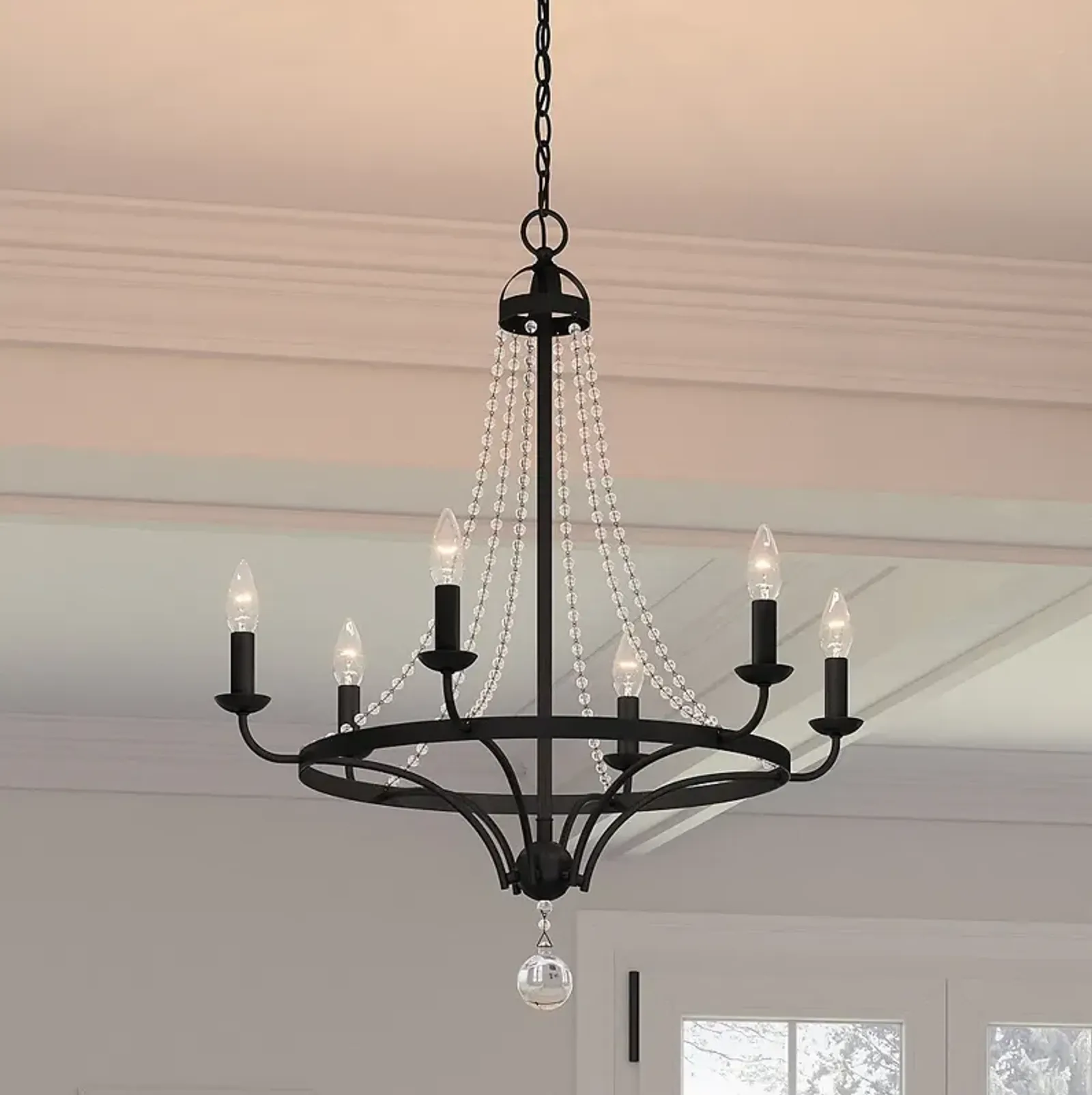 Quoizel Adelaide 26" Wide Matte Black 6-Light Chandelier