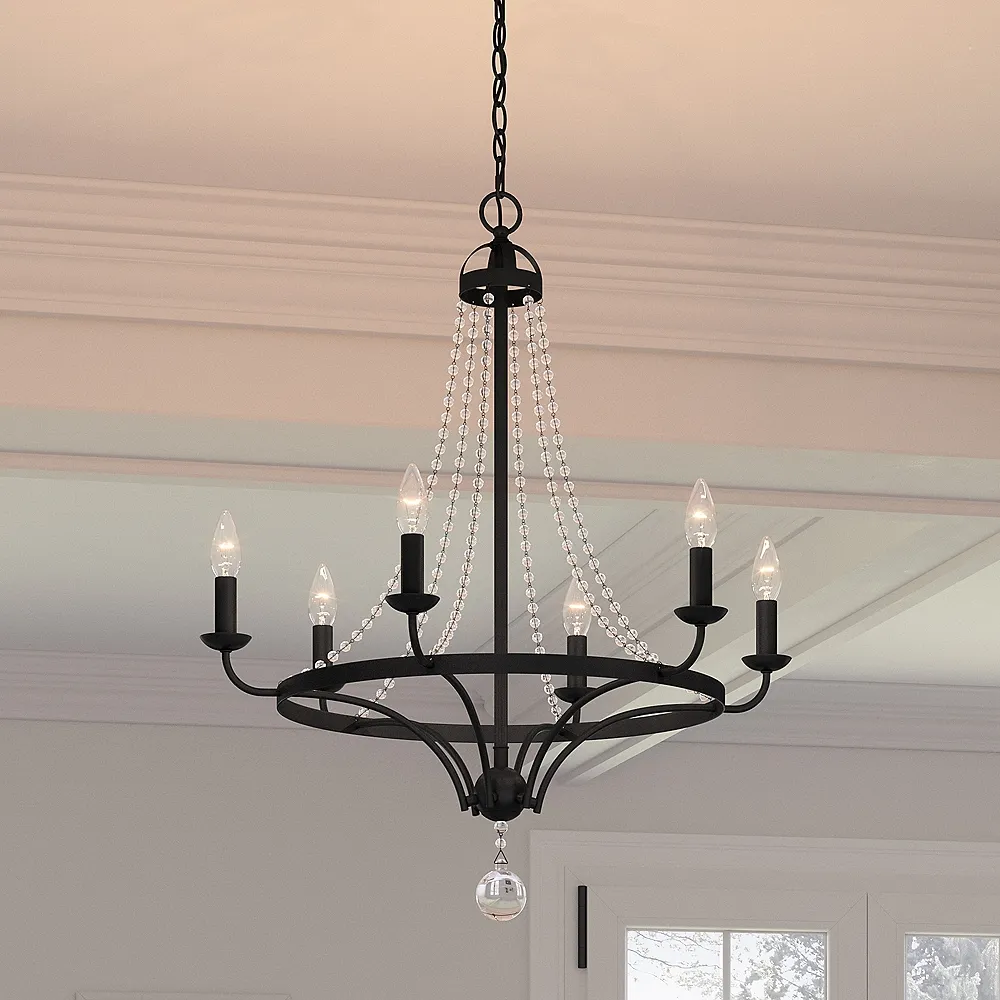 Quoizel Adelaide 26" Wide Matte Black 6-Light Chandelier