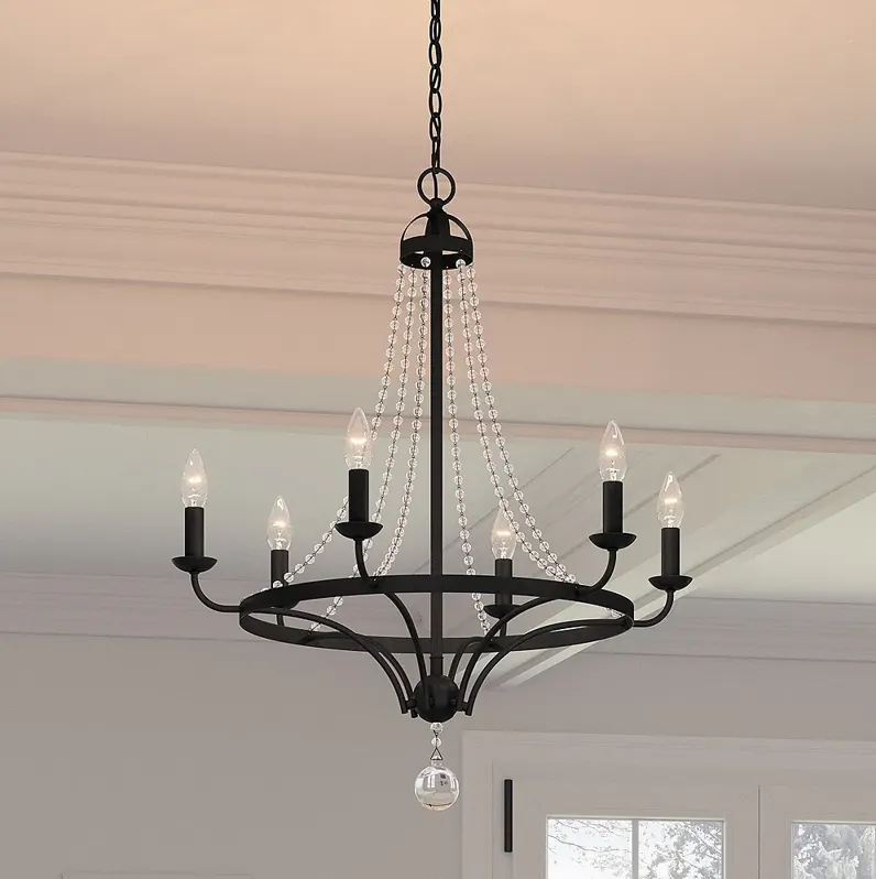 Quoizel Adelaide 26" Wide Matte Black 6-Light Chandelier