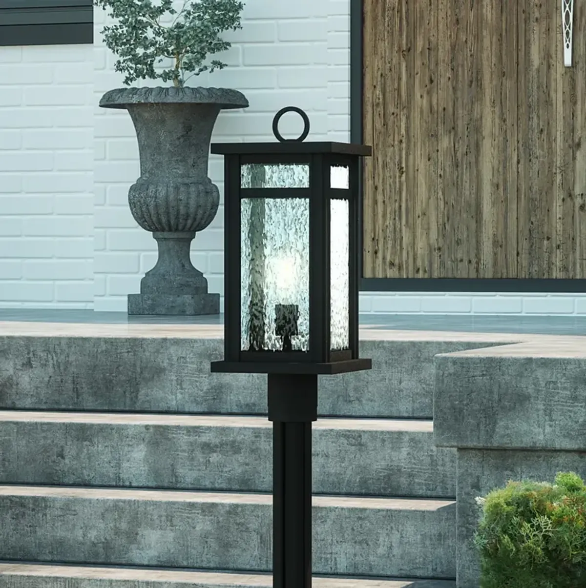 Quoizel Moira 20 1/2" Earth Black Outdoor Post Mount Light